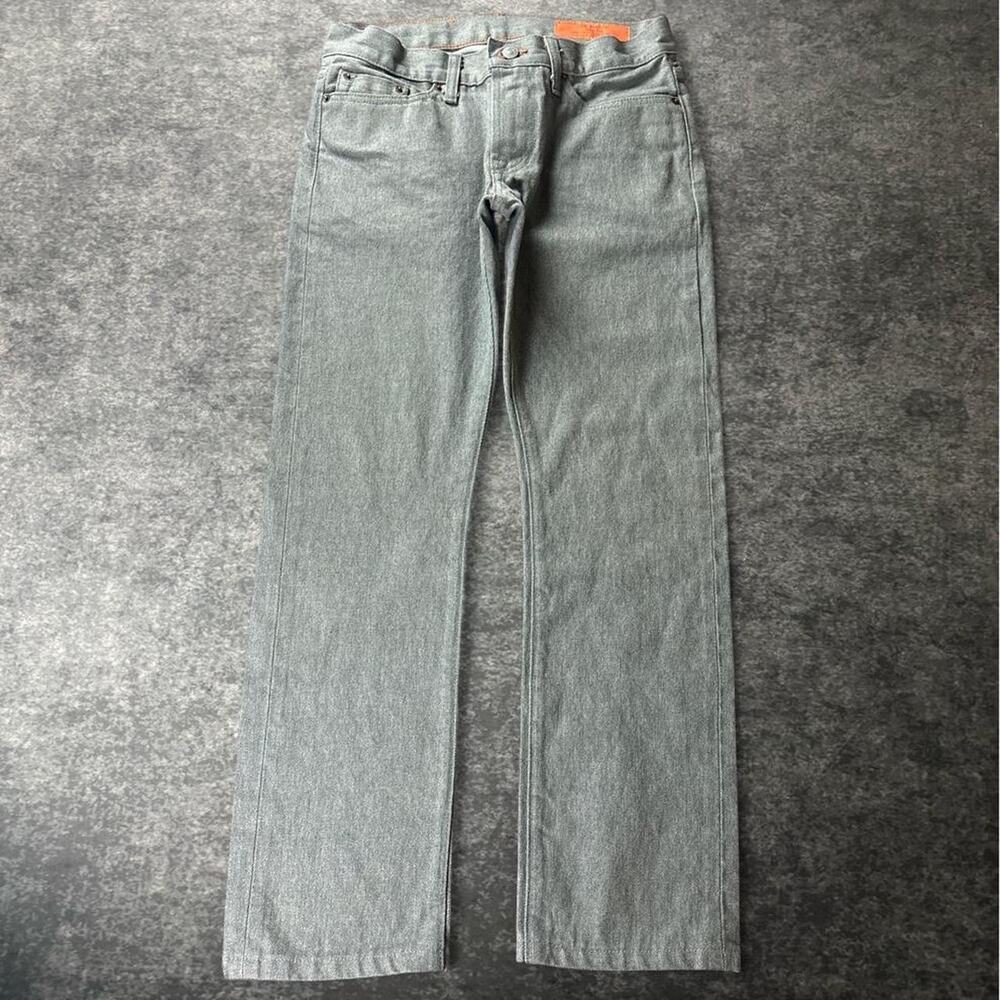 Jean Shop Men’s 28 Gray Selvedge Denim Jeans Slim Fit Made USA 100% Cotton - Picture 2 of 8